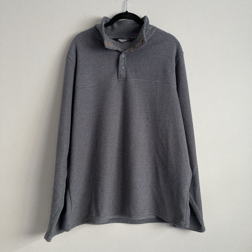 Mountain Khakis 1/4 Snap Pullover Sweater Mens Size Large Grey Fleece Casual
